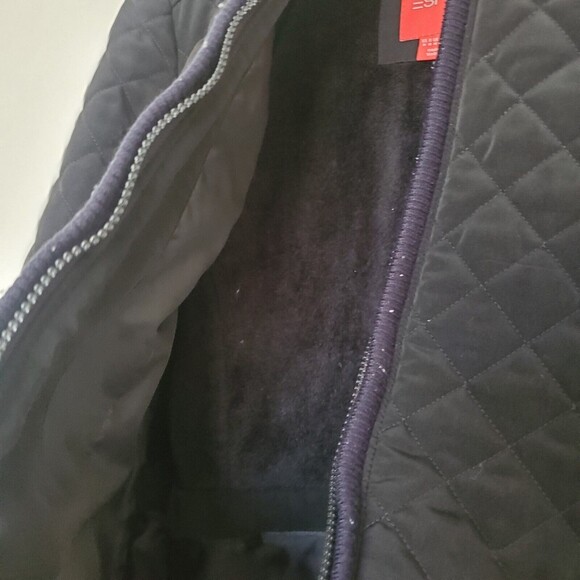 Esprit Womens Full Zip Jacket Coat Quilted Hooded Fleece Lined Black Sz Medium - Picture 13 of 16